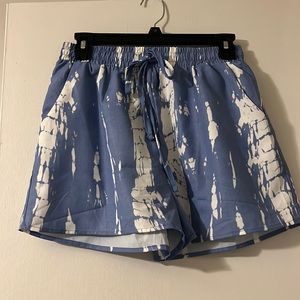 Blue and white tie die Boutique shorts!